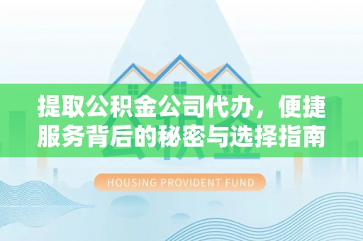 峨眉山提取公积金公司代办，便捷服务背后的秘密与选择指南