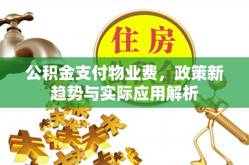 峨眉山公积金支付物业费，政策新趋势与实际应用解析